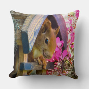 Squirrel In A Birdhouse Cushion