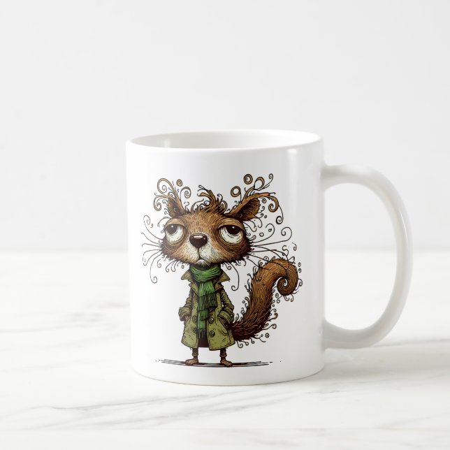 Squirrel in a Green Trenchcoat Coffee Mug (Right)