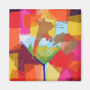 Squirrel in a Martini Glass Magnet