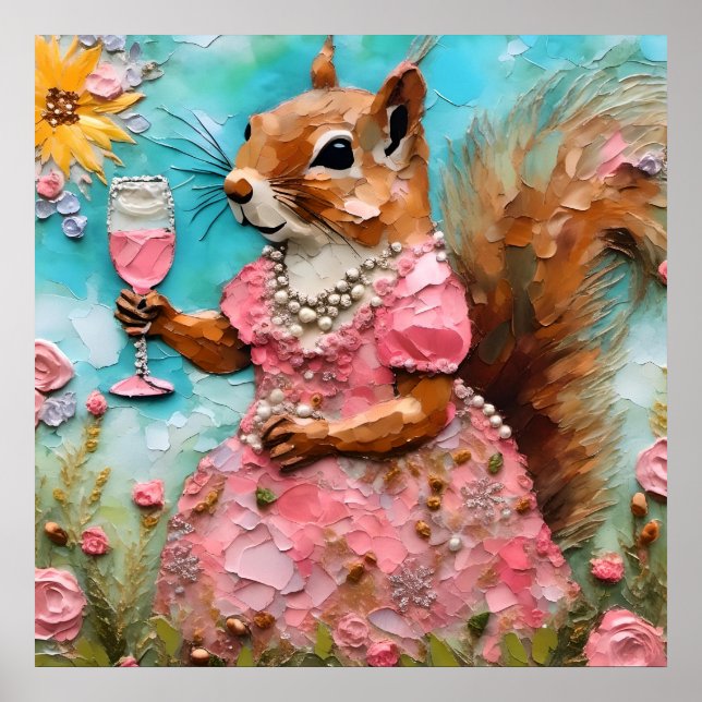Squirrel in a Pink Dress Poster (Front)