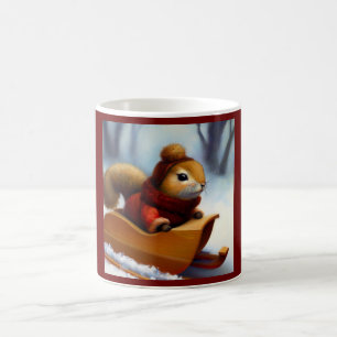 Squirrel In A Sleigh Coffee Mug