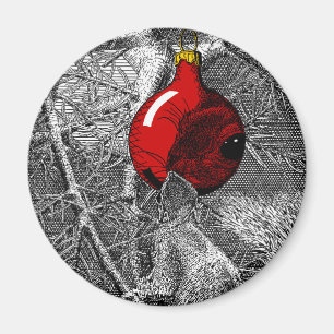 Squirrel in Christmas Tree Magnet