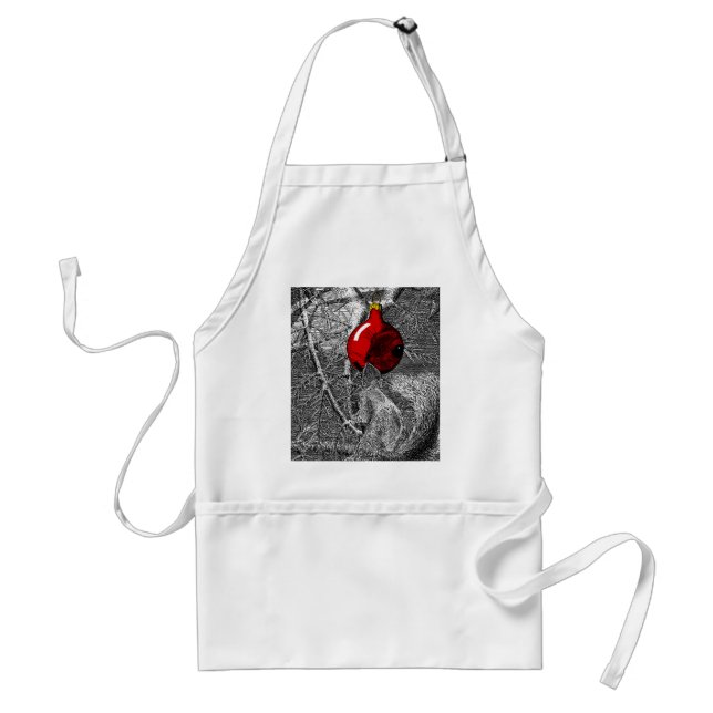 Squirrel in Christmas Tree Ornament Chef Apron (Front)