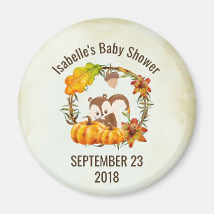 Squirrel in Floral Wreath Fall Rustic STD Magnet