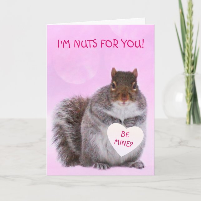 Squirrel In Love Valentine's Day Holiday Card (Front)