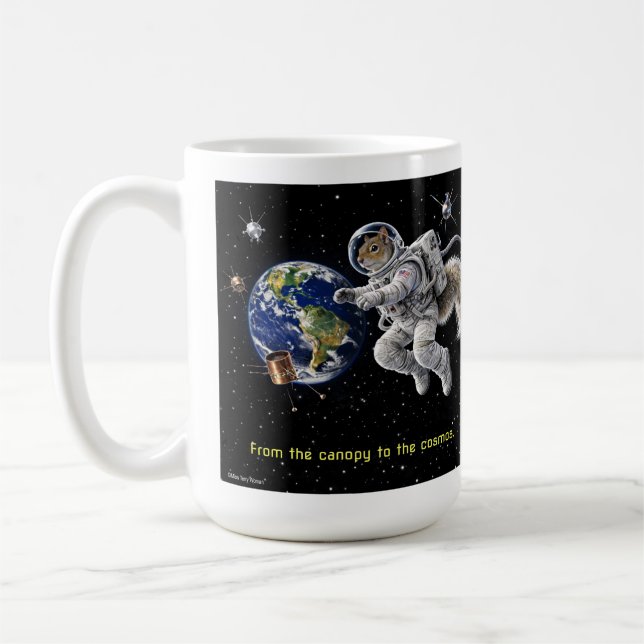 Squirrel in Space Coffee Mug (Left)
