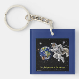 Squirrel in Space Key Ring