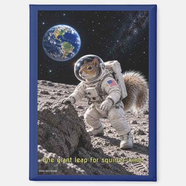 Squirrel in Space Magnet (Front)