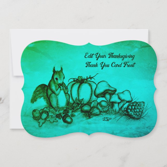 Squirrel in the Autumn , Happy Thanksgiving! Thank You Card (Front)