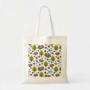 Squirrel in The Oak Forest Pattern Tote Bag
