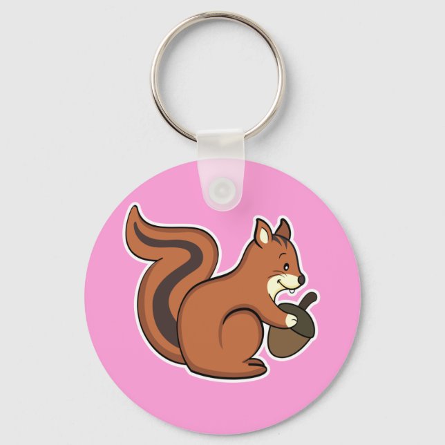 Squirrel keychain pink (Front)