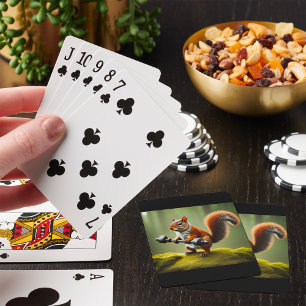 Squirrel Lifting Weights Playing Cards