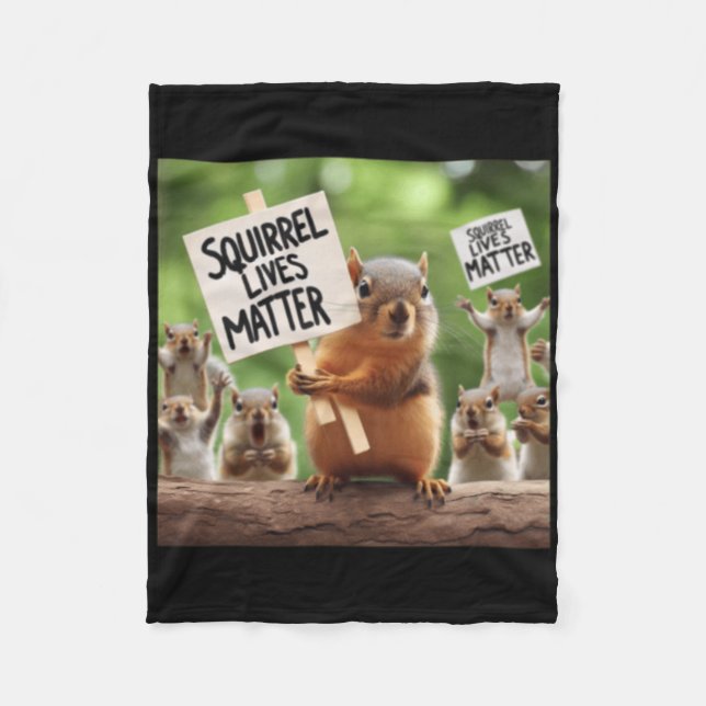 Squirrel Lives Sticker  Fleece Blanket (Front)