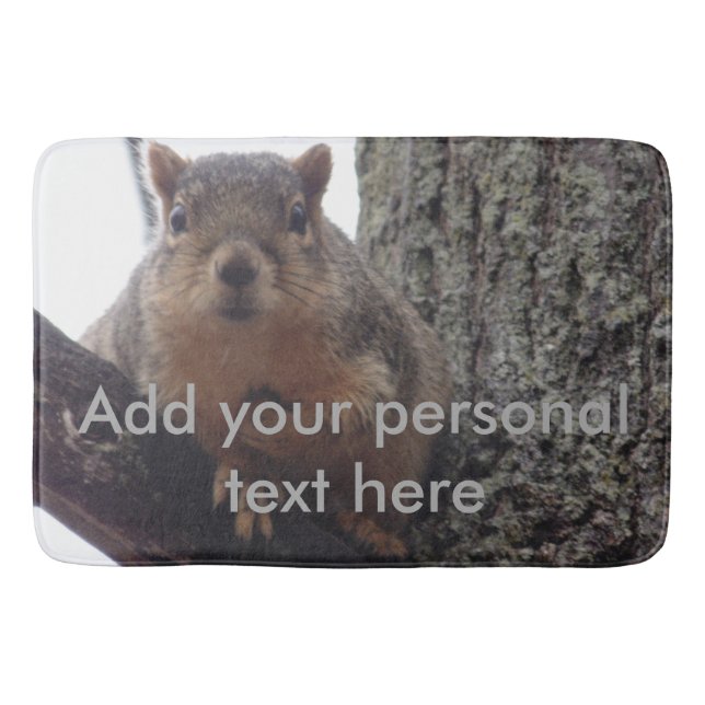 Squirrel looking at your bath mat (Front)