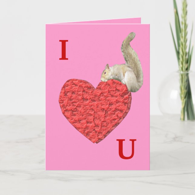 Squirrel Love Customisable Greeting Card (Front)