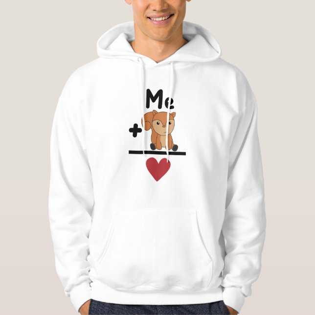 Squirrel Love Equation Forest Animals Heart Hoodie (Front)