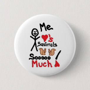 Squirrel Lover Cartoon 6 Cm Round Badge