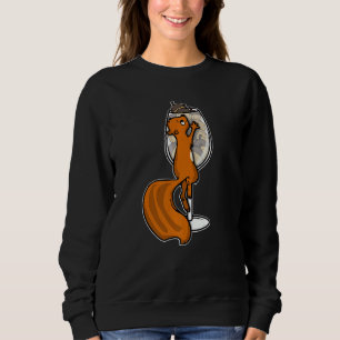 Squirrel Lover Women Red Wine Glass Acorn Squirrel Sweatshirt