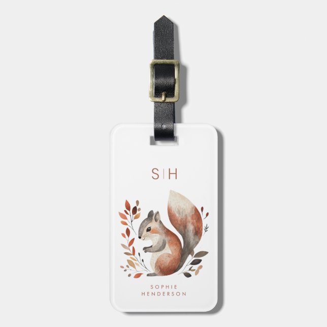 Squirrel Luggage Tag (Front Vertical)