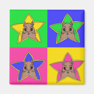 Squirrel Magnet 4 colours Animal Drawing