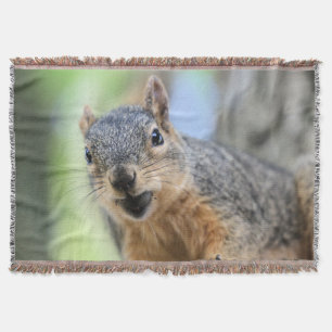 Squirrel magnet throw blanket