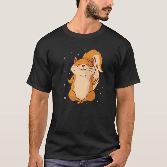Squirrel Meditating Tree Rodent T-Shirt (Front)
