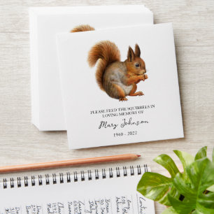 Squirrel Memorial Funeral Seed Envelope