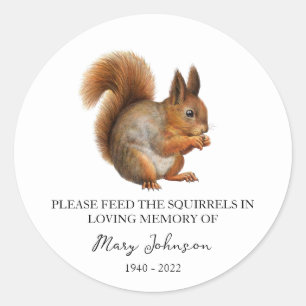 Squirrel Memorial Funeral Seed Packet Classic Round Sticker