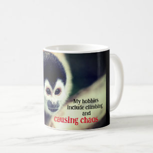 Squirrel monkey in tree coffee mug