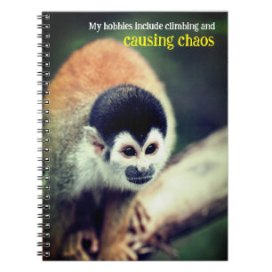 Squirrel monkey in tree notebook