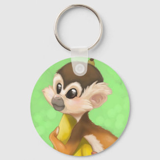 Squirrel Monkey with Banana Key Ring
