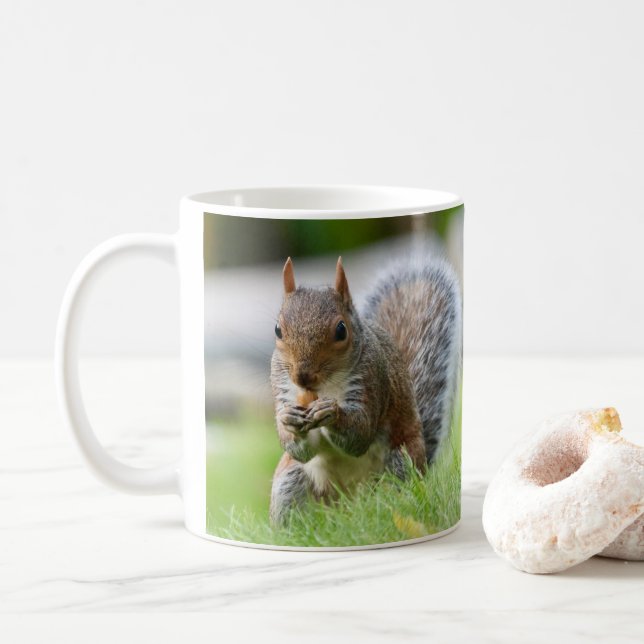 Squirrel mug - adorable gray squirrel (With Donut)