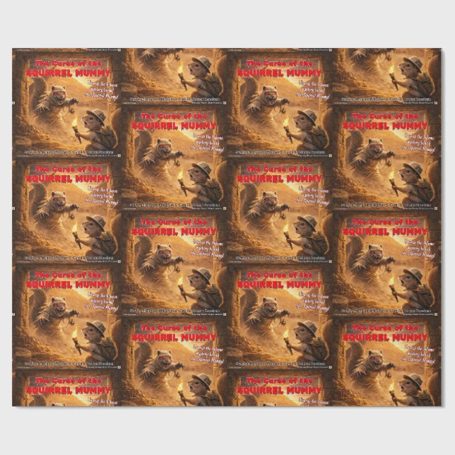 Squirrel Mummy Curse Wrapping Paper (Flat)