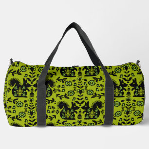 Squirrel Nordic Scandinavian Folk Art Duffle Bag