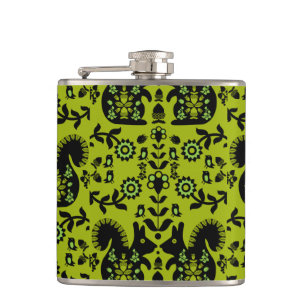 Squirrel Nordic Scandinavian Folk Art Hip Flask
