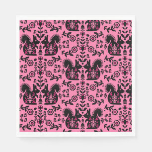 Squirrel Nordic Scandinavian Folk Art     Napkin