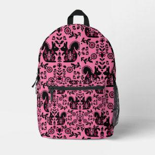 Squirrel Nordic Scandinavian Folk Art Printed Backpack