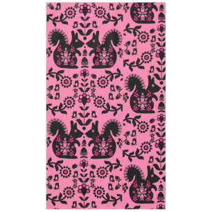 Squirrel Nordic Scandinavian Folk Art Tablecloth