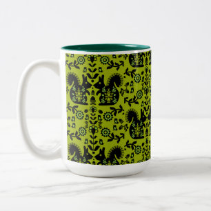 Squirrel Nordic Scandinavian Folk Art       Two-Tone Coffee Mug