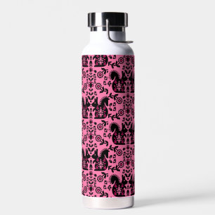 Squirrel Nordic Scandinavian Folk Art     Water Bottle