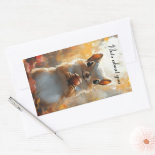Squirrel, nuts about you rectangular sticker