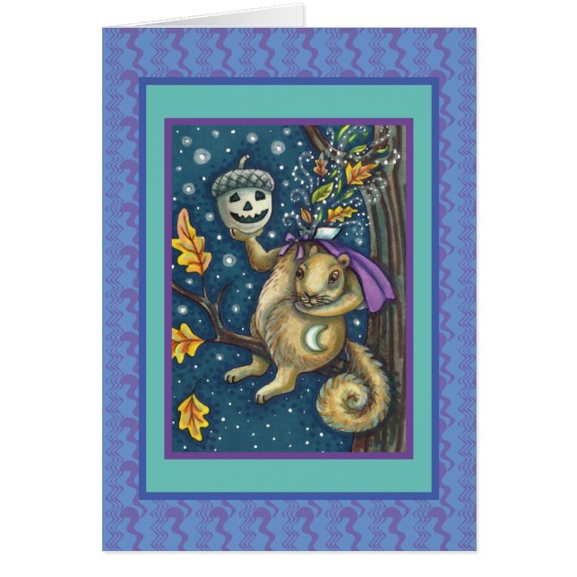 SQUIRREL OF SLEEPY HOLLOW, FUNNY HALLOWEEN CARD (Front)