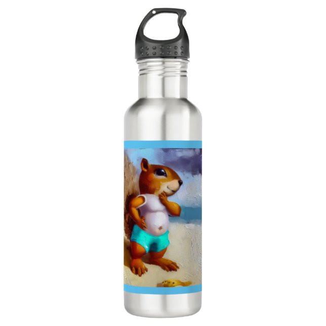 Squirrel On A Beach 710 Ml Water Bottle (Front)