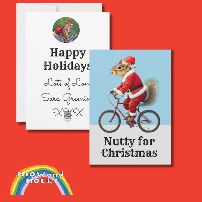 Squirrel on a bike Christmas card bicycle nut  (Creator Uploaded)