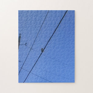 Squirrel On A Powerline Jigsaw Puzzle