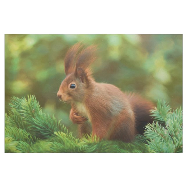 Squirrel on a tree fabric (Yard)