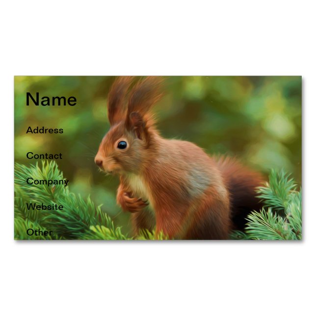 Squirrel on a tree 	Magnetic business card (Front)
