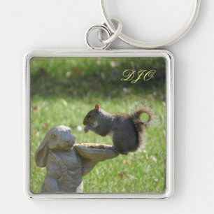 Squirrel on Feeder Key Ring