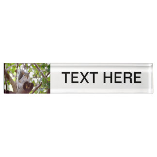 squirrel on log cute animal c nameplate