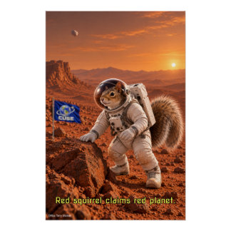 Squirrel on Mars Poster